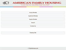 Tablet Screenshot of americanfamilyhousing.net